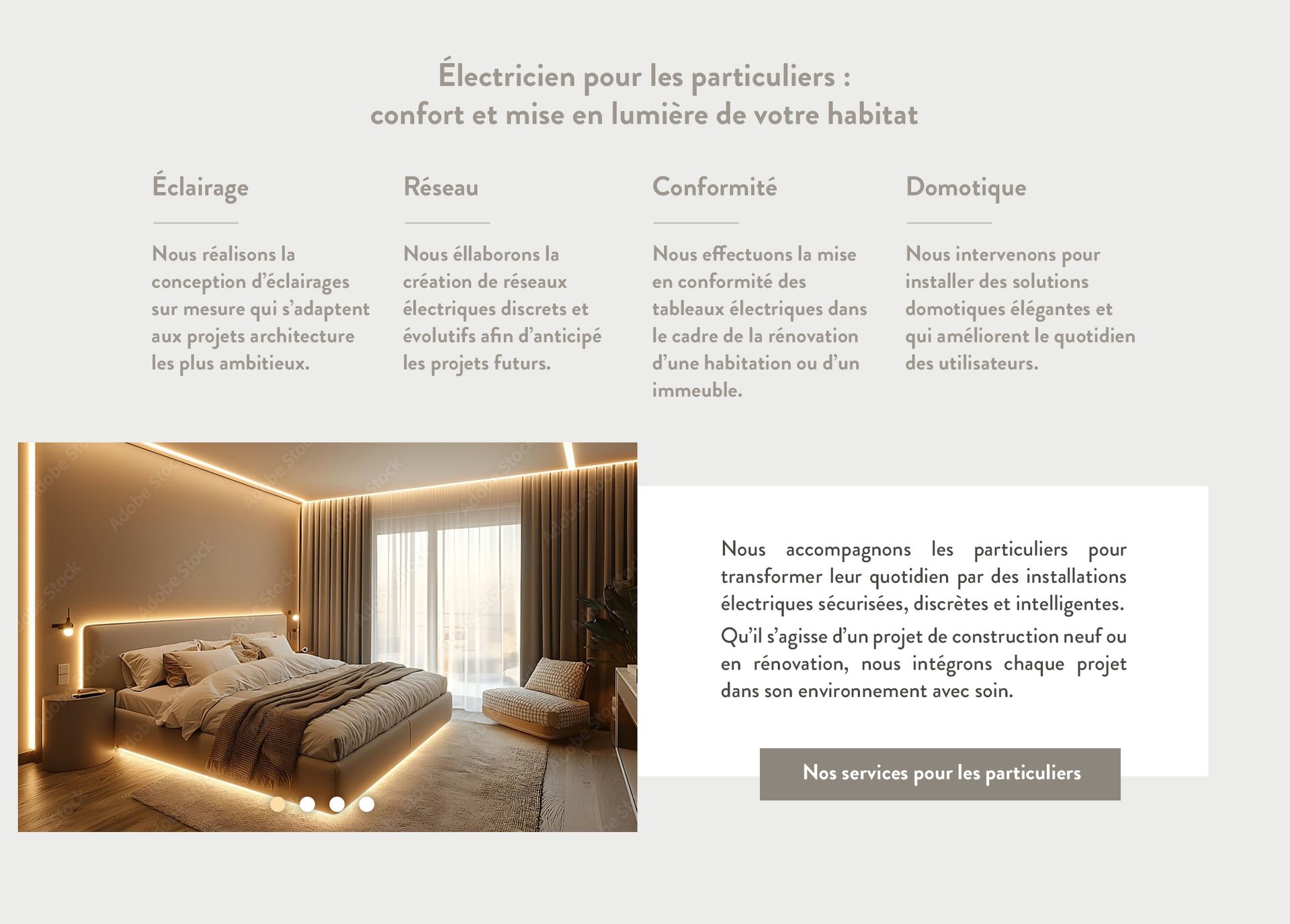Site web pour Galène électricité, Studio Bel-Camille