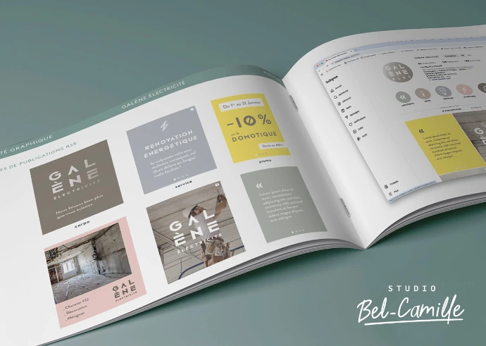 Charte graphique pour éléctricien, par studio Bel-Camille