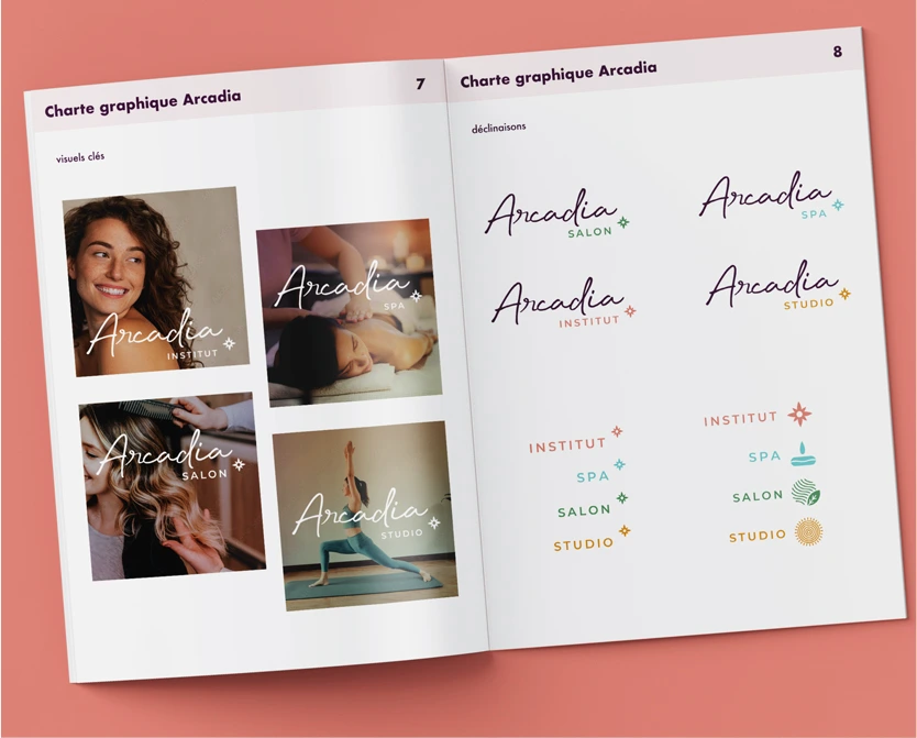 charte graphique pour institut de beauté à Bordeaux, par le studio bel-camille, graphiste à Bordeaux