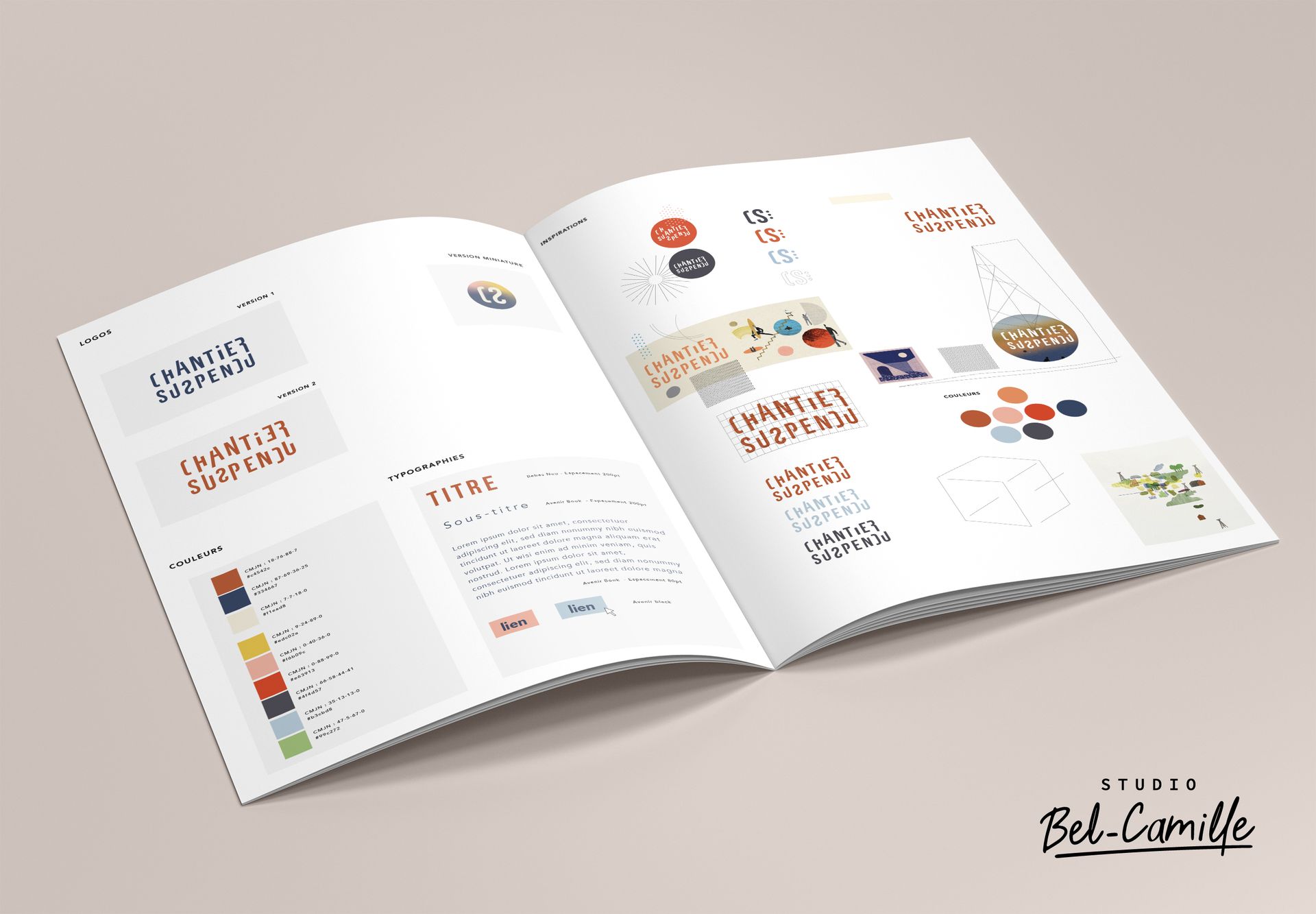 Charte graphique pour association à Bordeaux, par studio Bel-Camille
