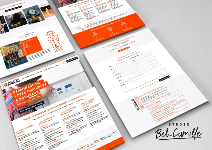 UI design du site pour un plombier à bordeaux